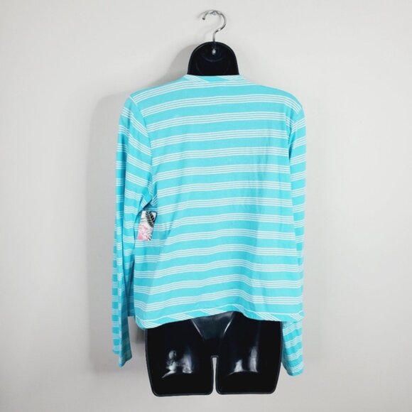NWT B-Stock Tommy Bahama Coastal Beach Lounge Nautical Striped Cardigan L - Picture 2 of 12